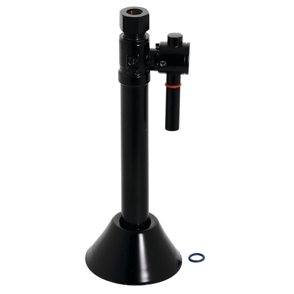 1/2" Sweat x 3/8" O.D. Comp Straight Shut-Off Valve W/5" Extension, Blk